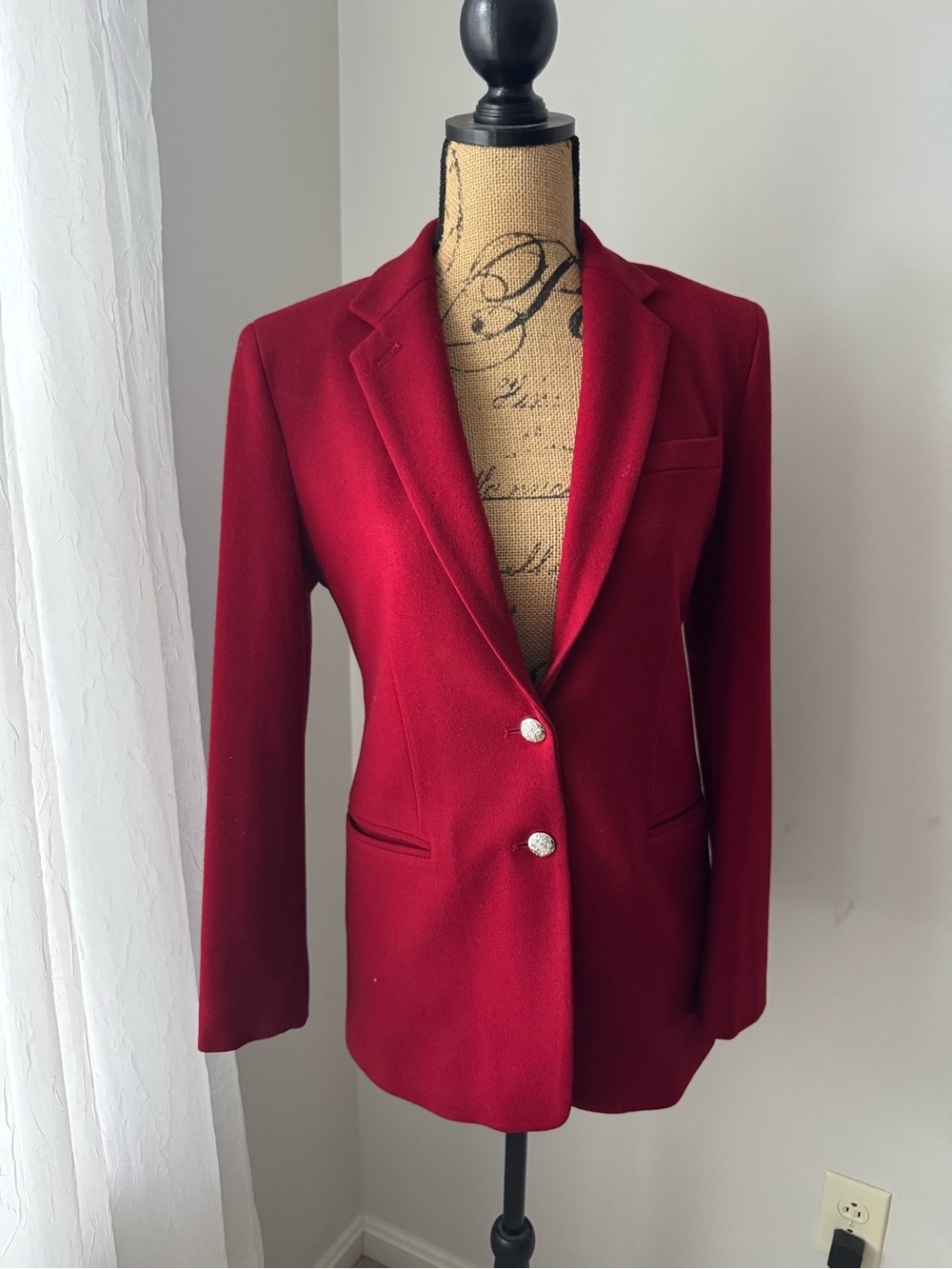 Women's Red Tailored Two-Button Blazer